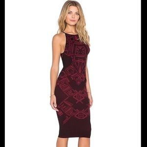 Free people new with tags tribal print midi body con dress